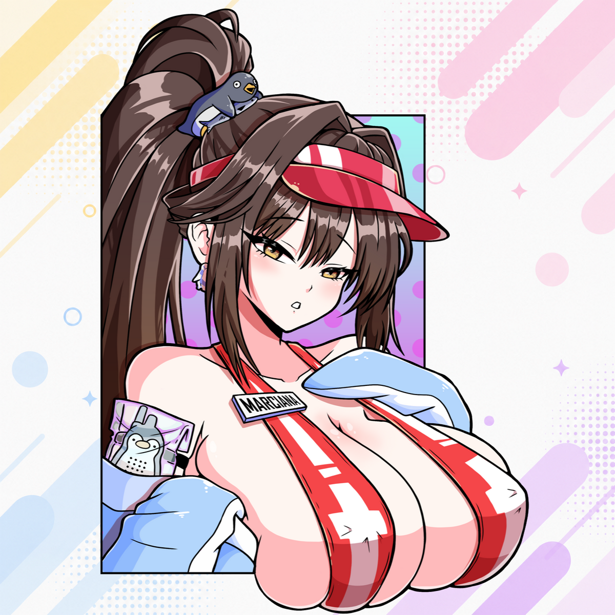 NIKKE Summer Waifu Enamel Stickers