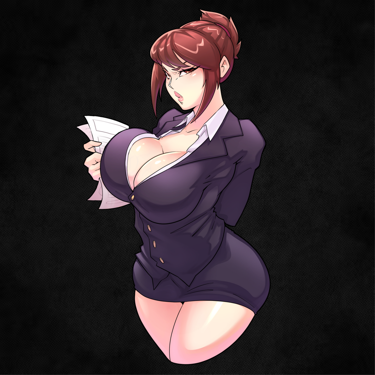 Hisato – Overworked Office Lady • 5" Vinyl Decal (HANIME Girls)