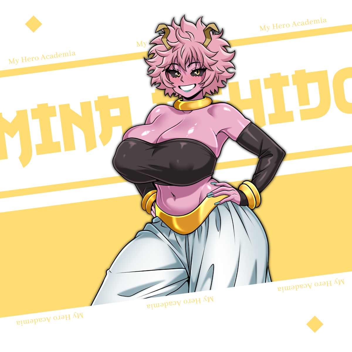 💜 Mina Ashido – “Majin Mischief” (5” Sticker)