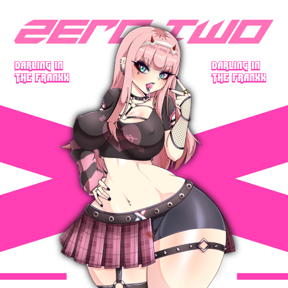 Goth Streetwear Zero Two – 5" Vinyl Sticker